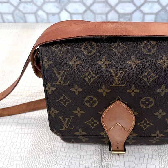 Louis Vuitton Monogram Cartouchiere Leather Shoulder Bag Brown GM SL0932 - Picture 4 of 16